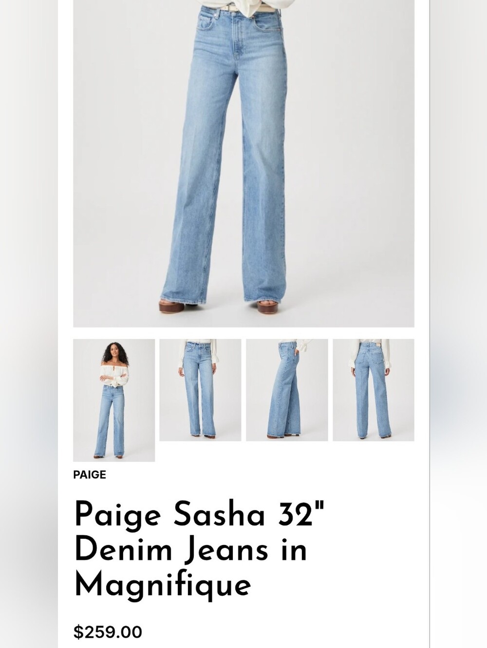 Paige Sasha Wideleg Size 27 In Magnifique